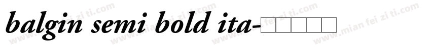 balgin semi bold ita字体转换